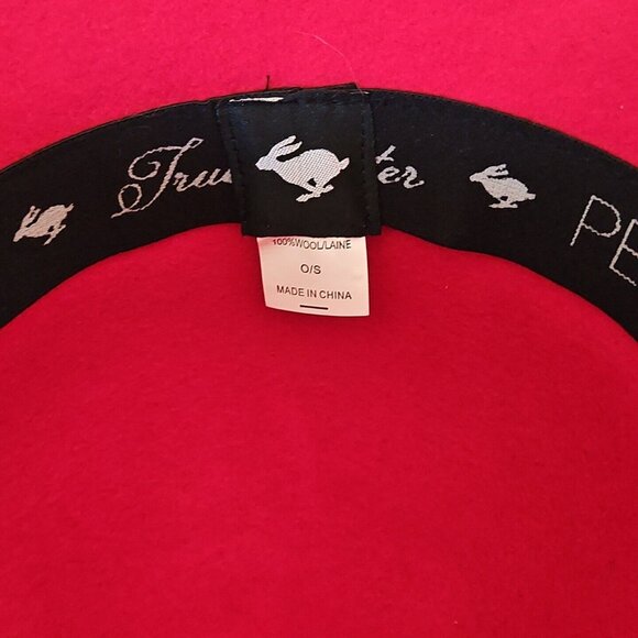 Peter Grimm Wool Cloche Hat Red Womens One Size Grosgrain Bow Wide Brim Hat Band - Picture 7 of 11